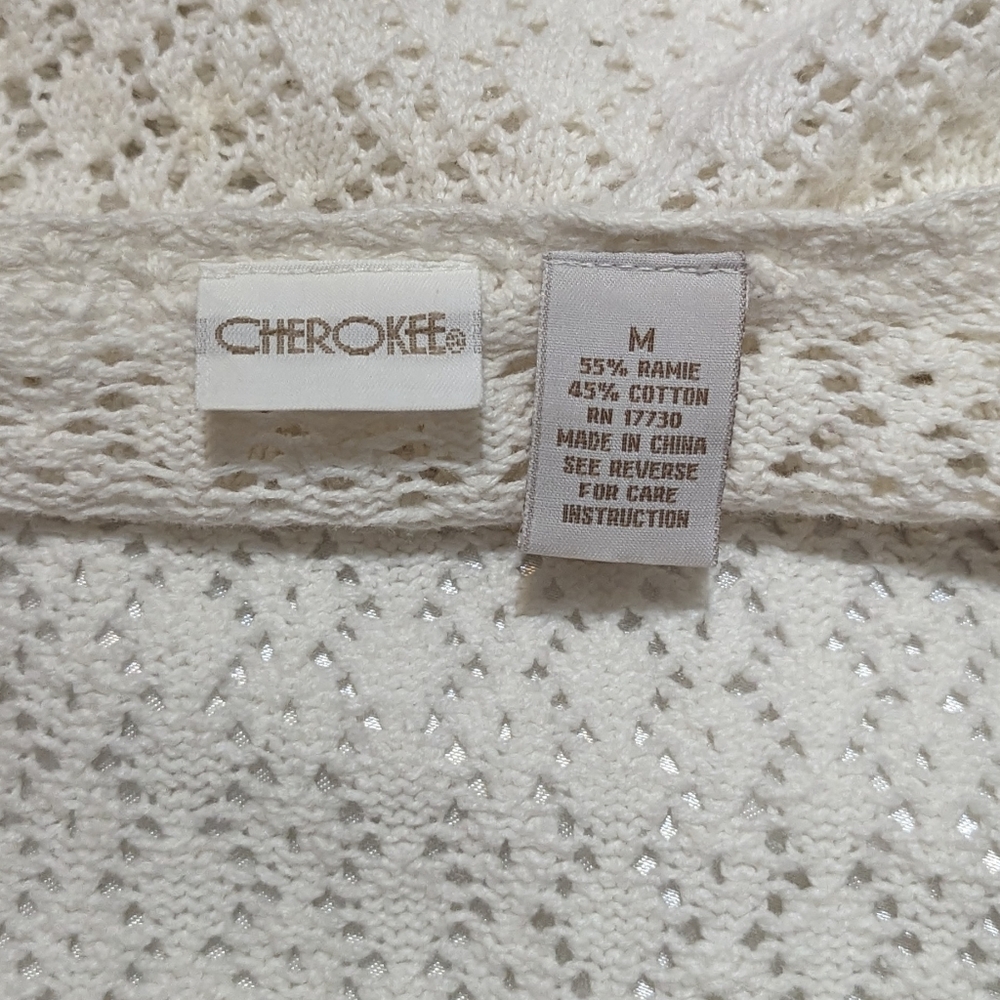 Cherokee Women's Cream Cardigan Sweater - Picture 8 of 9